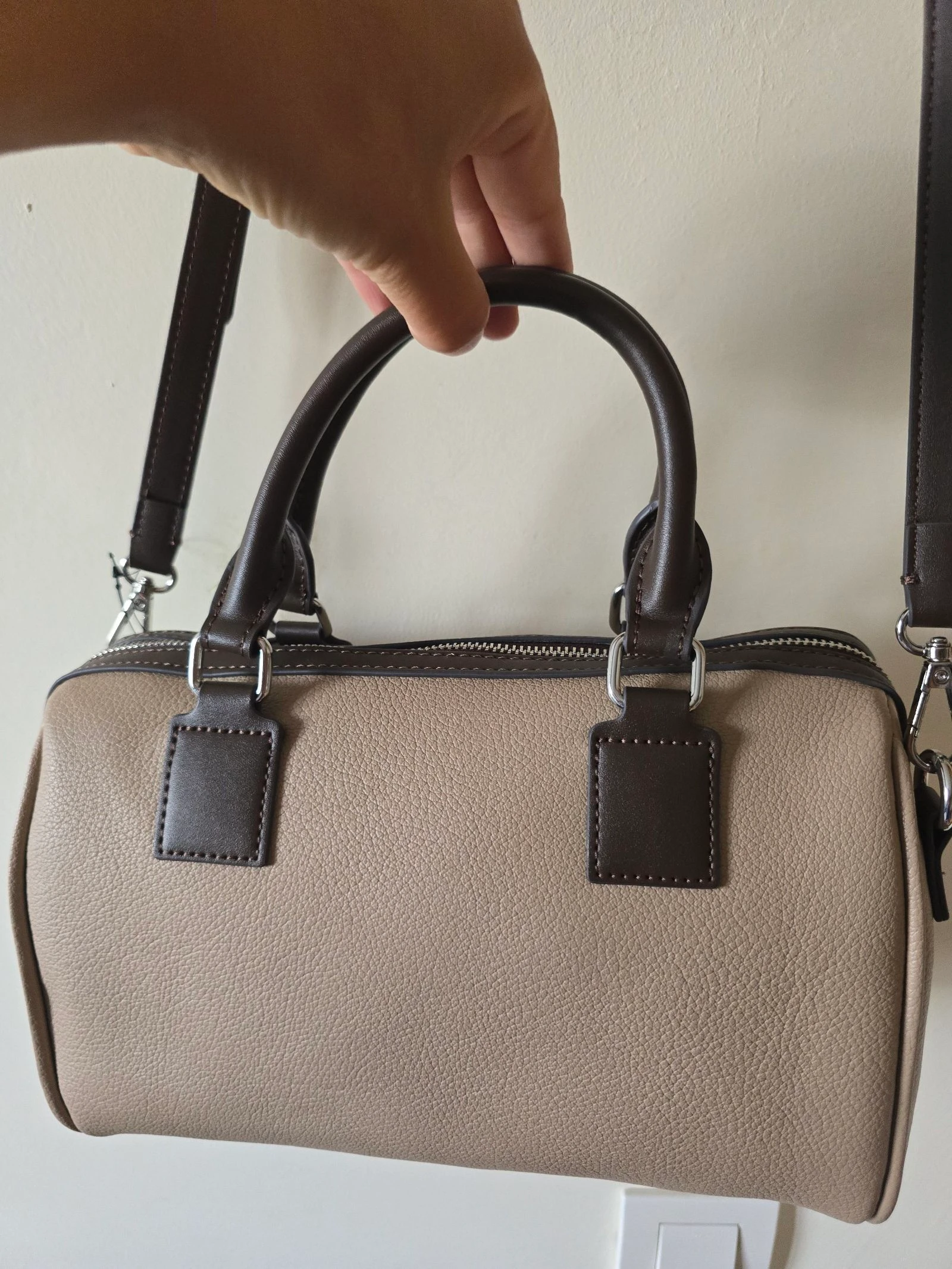Bolso Parfois Tipo Baúl / Bandolera Bege e Marrom (Novo com etiquetas) – photo 16